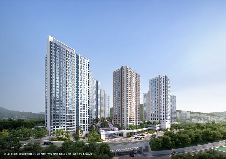 [서울=뉴시스] 두산건설 컨소시엄이 경남 창원 진해구에 공급하는 '창원 메가시티 자이&위브' 투시도. 2025.07.14. (사진=두산건설 제공) photo@newsis.com *재판매 및 DB 금지