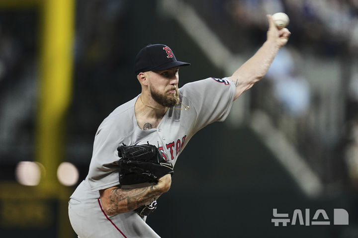 [알링턴=AP/뉴시스] 메이저리그(MLB) 보스턴 레드삭스의 개럿 크로셰. 2025.03.28