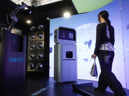 [부산=뉴시스] 부산 동구 부산역에 설치된 지능형 촬영 로봇 '젠시 스튜디오'. (사진=부산시 제공) 2025.03.28. photo@newsis.com *재판매 및 DB 금지