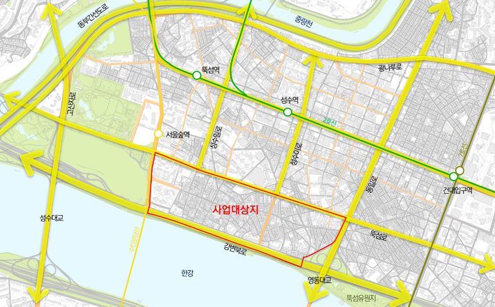 [서울=뉴시스] 성수전략정비구역 사업대상지 위치도. 2025.03.28 (사진 제공=성동구청) photo@newsis.com *재판매 및 DB 금지