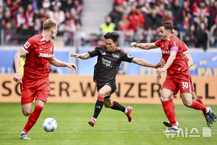 [프라이부르크=AP/뉴시스] 독일 프로축구 분데스리가 우니온 베를린의 정우영. 2025.03.30.
