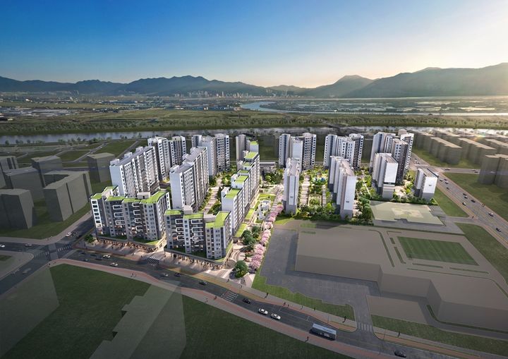 [서울=뉴시스] 부산 강서구 강동동 에코델타시티 아테라 조감도. (사진=금호건설 제공) 2025.04.29. photo@newsis.com *재판매 및 DB 금지