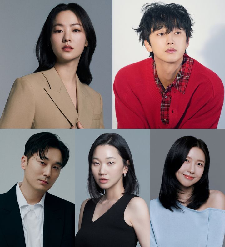 왼쪽 위부터 시계방향 전여빈, 진영, 주현영, 장윤주, 서현우.