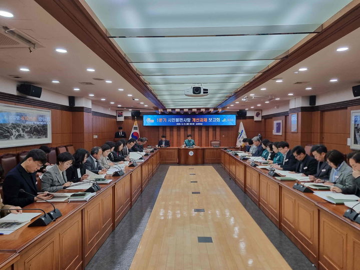 [밀양=뉴시스] 올해 1분기 시민불편사항 개선과제 보고회를 하고 있다. (사진=밀양시 제공) 2025.03.31. photo@newsis.com *재판매 및 DB 금지