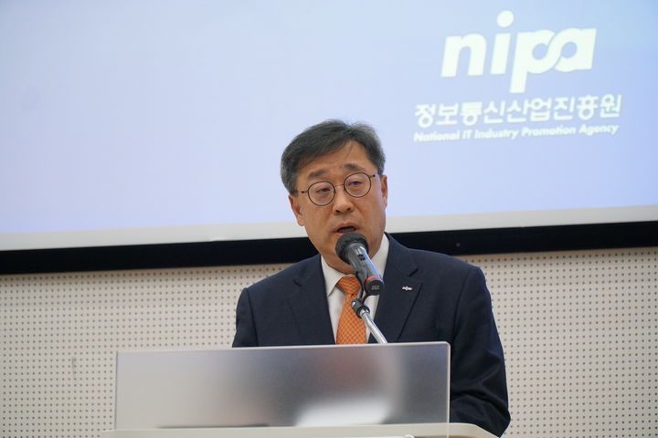 [서울=뉴시스] 정보통신산업진흥원(NIPA) 제6대 원장에 박윤규 전 과학기술정보통신부 제2차관이 공식 취임했다. (사진=NIPA 제공) *재판매 및 DB 금지