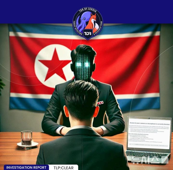 [서울=뉴시스] 암호화폐 보안기업 세코이아는 2일 북한 라자루스 그룹의 신종 해킹 수법에 대한 보고서를 발표했다. (출처:세코이아, RFA에서 재인용) 2025.04.07. 