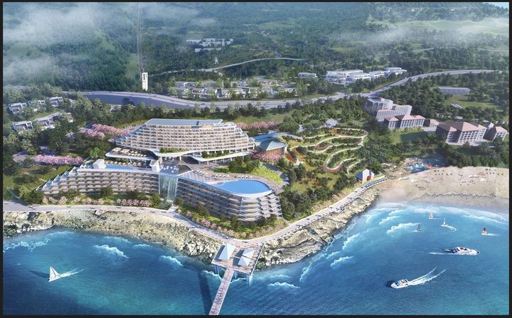 [여수=뉴시스] 여수 화양복합관광단지에 입지 예정인 ‘힐&테라스 콘도’조감도. (사진=여수시 제공) 2025.04.02. photo@newsis.com *재판매 및 DB 금지