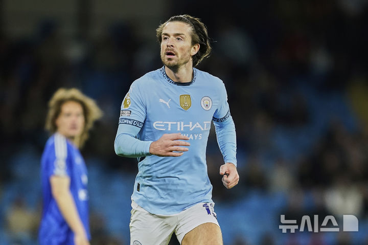 [맨체스터=AP/뉴시스] 잉글랜드 프로축구 프리미어리그(EPL) 맨체스터 시티의 잭 그릴리시. 2025.04.02.