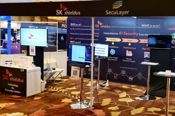 ‘블랙햇 아시아 2025’ SK쉴더스 전시 부스 전경(사진=SK쉴더스 제공) *재판매 및 DB 금지