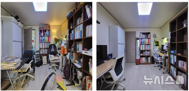 [서울=뉴시스]정리수납 컨설팅 전후 비교 사진.