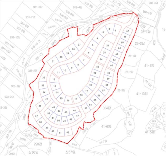 [양양=뉴시스] 양양 정암지구 전원마을 조성용지 계획도.(사진=양양군 제공)photo@newsis.com *재판매 및 DB 금지