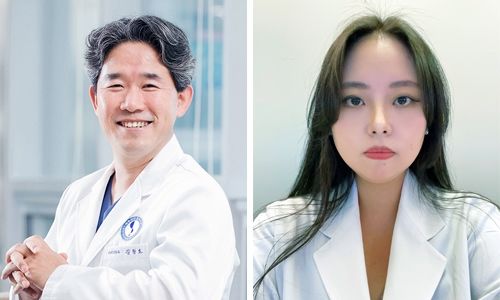 [수원=뉴시스] 아주대병원 이비인후과 김철호(사진 왼쪽) 교수, 김효정 박사후연구원. (사진=아주대의료원 제공) 2025.04.04. photo@newsis.com *재판매 및 DB 금지