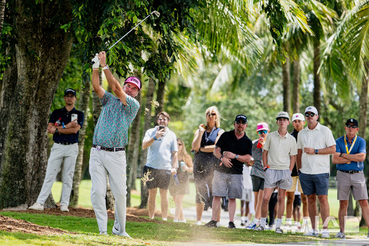 [마이애미=AP/뉴시스] 올해 4월 미국 플로리다주 도럴의 트럼프 내셔널 도럴에서 열렸던 LIV 골프 마이애미 대회 장면. 2025.04.05.