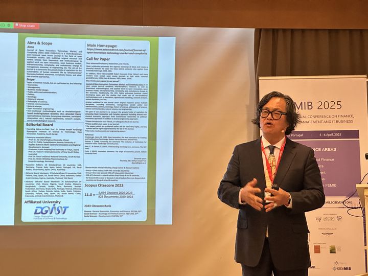 [대구=뉴시스] DGIST 윤진효 박사, 포르투갈 국제 학술대회 기조 강연 (사진=DGIST 제공) photo@newsis.com *재판매 및 DB 금지