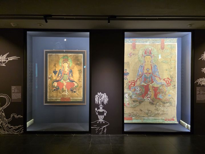 대한불교조계종 불교중앙박물관은 8일 조선시대 후기 대표 화사(畫師) 의겸 스님의 예술적 발자취를 조명하는 전시 '호선 의겸:붓끝에 나투신 부처님' 기획전을 개최해 관음보살도 두 점을 최초로 함께 전시했다. *재판매 및 DB 금지