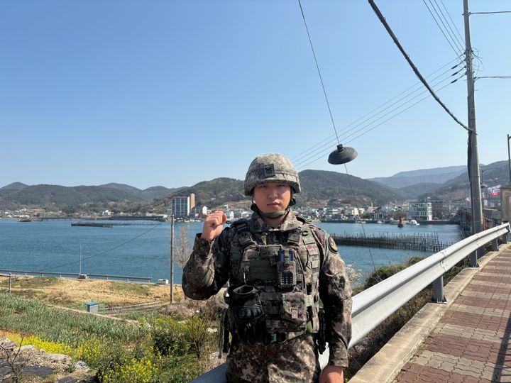 [함안=뉴시스]자랑스런 대한민국 군인, 용호여단 윤예찬 중사.(사진=39사 제공) 2025.04.08.photo@newsis.com *재판매 및 DB 금지