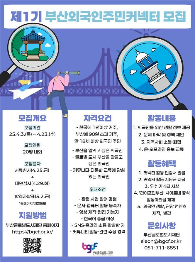 [부산=뉴시스] 부산시의 외국인 주민커넥터 참여자 모집 포스터(사진=부산시 제공) 2025.04.09. photo@newsis.com *재판매 및 DB 금지