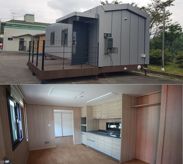 [울산=뉴시스] 울산항만공사가 영남지역 대형 산불 피해 이재민을 위해 이달 말 전달 예정인 임시 거주시설 '희망하우스 2호' (사진=울산항만공사 제공) photo@newsis.com *재판매 및 DB 금지