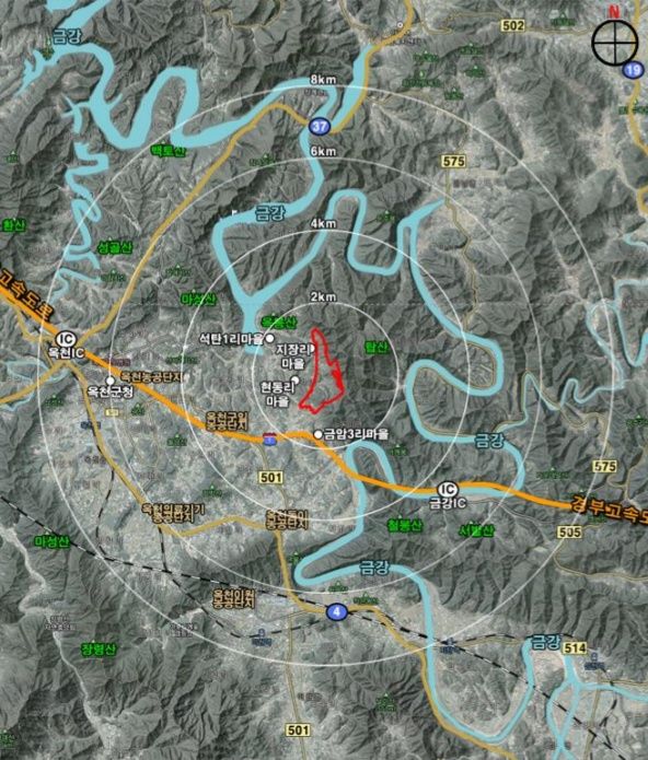 [옥천=뉴시스] 충북 옥천군이 10일 공개한 동이면 지양리 골프장 건설 계획도. 군은 이날 도시계획시설 결정 사항과 지형도면을 고시했다고 밝혔다. 군과 시행사 관성개발㈜은 2028년까지 24홀 규모의 대중골프장을 건설할 계획이다. (사진=옥천군 제공) 2025.04.10. photo@newsis.com&nbsp;&nbsp; *재판매 및 DB 금지