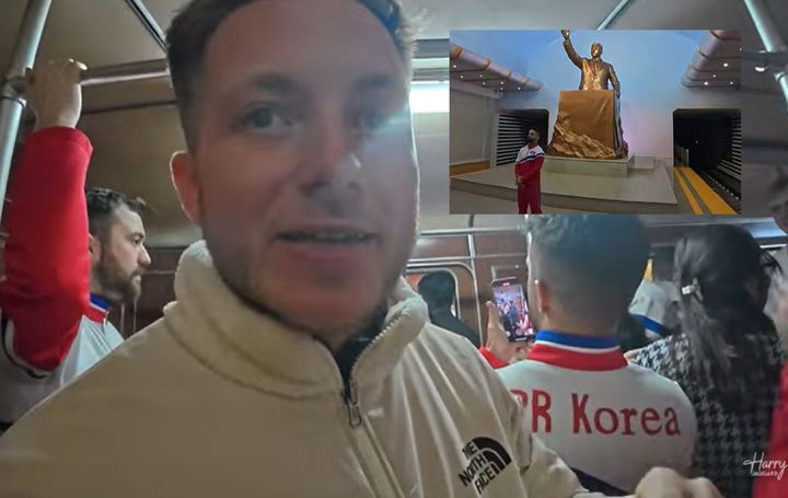 [서울=뉴시스] 지하철 탑승 중인 해리 재거드. (출처=Harry Jaggard 유튜브) *재판매 및 DB 금지