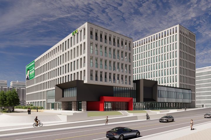 [대전=뉴시스] 오는 9월 준공 예정인 건양사이버대학교 신축 교사 외관 투시도. (사진=건양사이버대 제공) *재판매 및 DB 금지