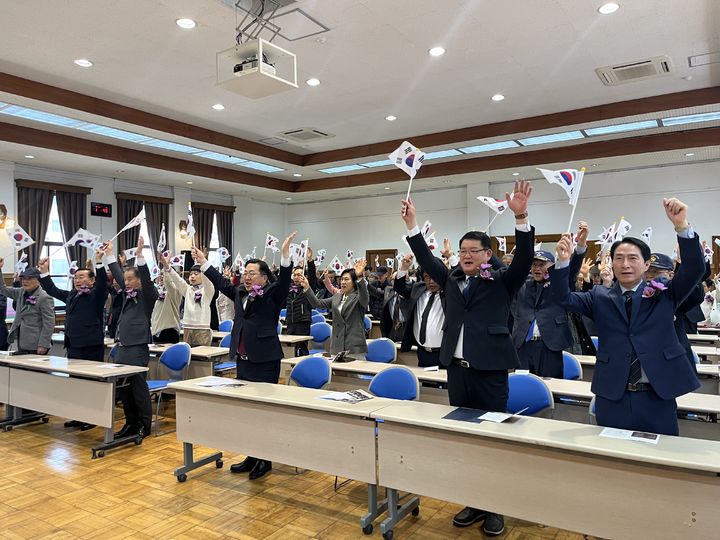 [대전=뉴시스] 대전지방보훈청이 11일 대전 근현대사전시관 2층 대회의실에서 열린 광복회 대전지부가 주관한 제106주년 대한민국 임시정부 수립 대전 기념식에 참석했다.(사진=대전지방보훈청 제공) 2025.04.11. photo@newsis.com *재판매 및 DB 금지