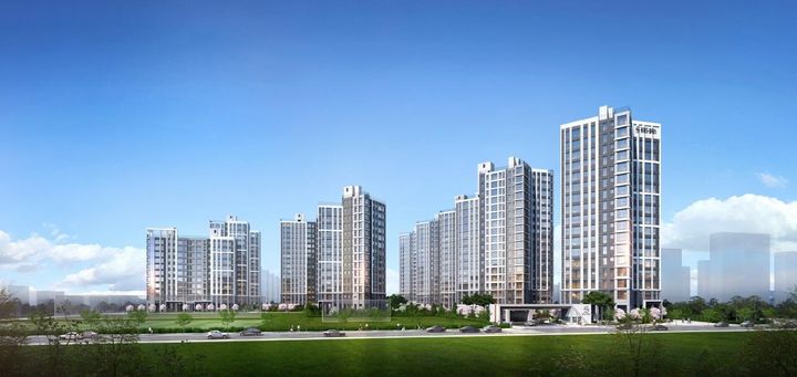 [부산=뉴시스] 중흥토건이 내달 총 728가구 규모로 분양에 나서는 '에코델타시티 중흥S-클래스 에듀리버' 투시도(사진=중흥건설그룹 제공) 2025.04.14. photo@newsis.com *재판매 및 DB 금지