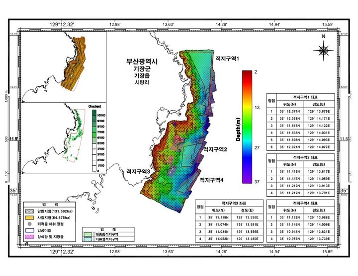[부산=뉴시스] 부산 기장군 기장읍 시랑리 해역의 바다숲 조성 신규 사업 구역도 (그림=부산 기장군 제공) 2025.04.14. photo@newsis.com *재판매 및 DB 금지