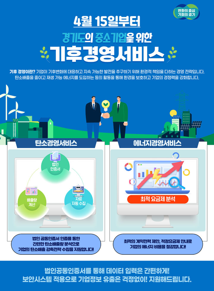 경기도, '중기 기후경영서비스' 개시…탄소배출량 등 제공