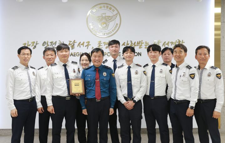 [대구=뉴시스] 대구 달서경찰서 교통안전 순찰2팀이 '2025년 1분기 베스트 교통안전 순찰팀' 1위로 선정됐다. (사진=대구 달서경찰서 제공) 2025.04.15. photo@newsis.com  *재판매 및 DB 금지