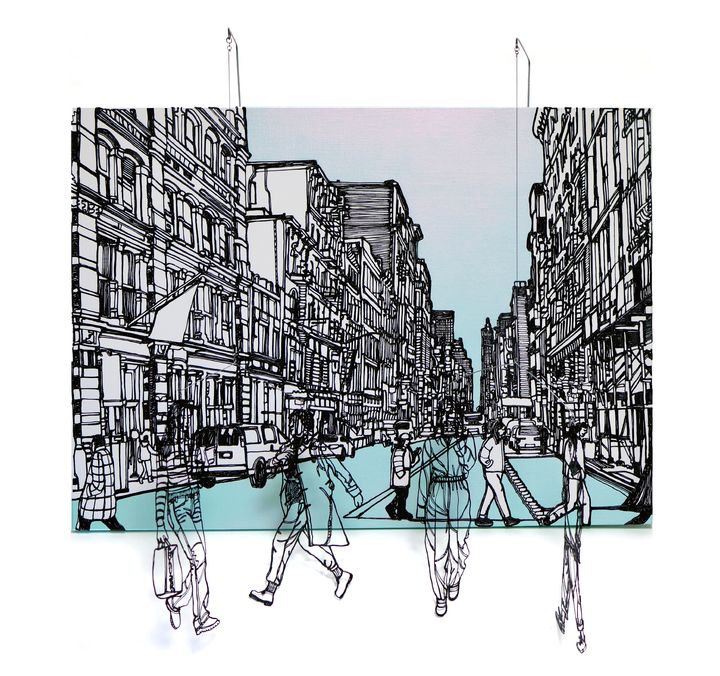 신예린, 뉴욕, 2025, PLA, 철사, 캔버스에 아크릴, 72 x 72.7 x 32cm *재판매 및 DB 금지