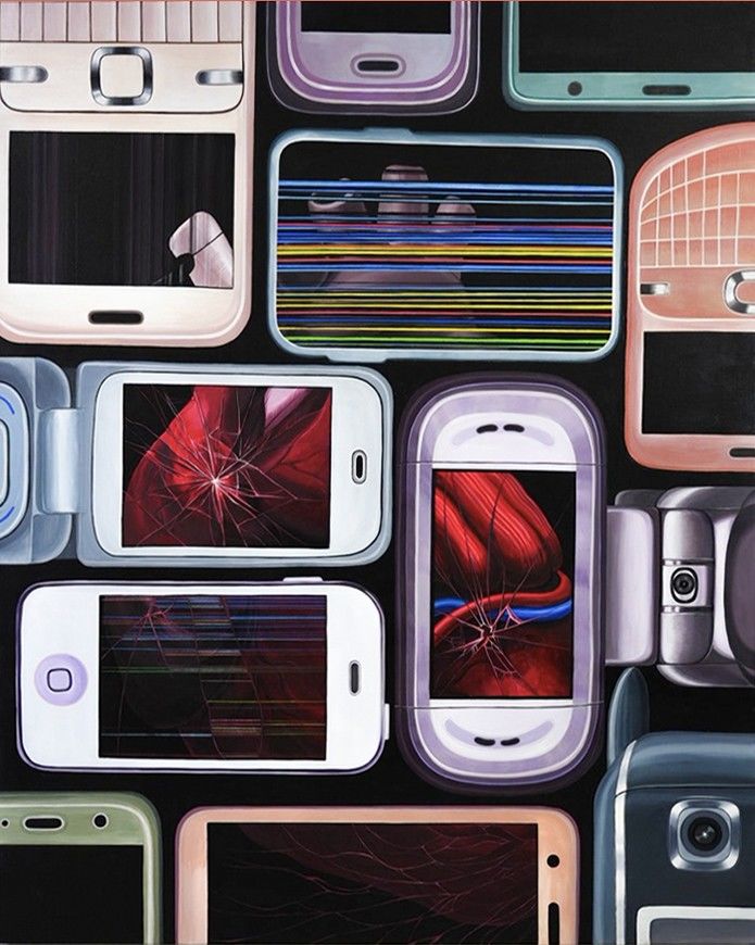 삼육대 아트앤디자인학과가 '무등미술대전'에 대거 입상했다. 사진은 허지희(20학번) 학생의 서양화 부문 특선작 '디지털 시대 속 관계의 이면' (사진=삼육대 제공) *재판매 및 DB 금지