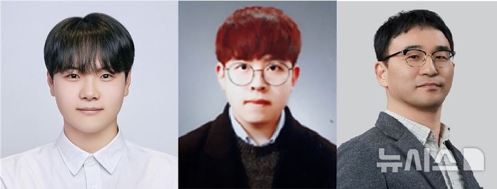 [성남=뉴시스] 사진 왼쪽부터 가천대 반도체공학과 석사과정생 박재우·이찬경·지도교수 최두호 (사진=가천대 제공)2025.04.17.photo@newsis.com