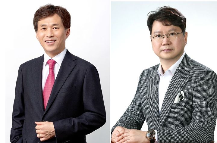 [서울=뉴시스]곽노정 SK하이닉스 대표이사와 곽동신 한미반도체 회장. (사진=각 회사 제공) photo@newsis.com *재판매 및 DB 금지