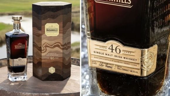 [서울=뉴시스] 16일(현지시간) 뉴욕포스트 등 현지 매체에 따르면 아일랜드의 대표적인 위스키 양조업체 부시밀스(Bushmills)는 지난달 46년산 한정판 위스키 '부시밀스 46년 – 리버 부시의 비밀'을 단 300병만 출시했다. 사진= 시밀스 캡처 ) 2025.04.17. photo@newsis.com *재판매 및 DB 금지