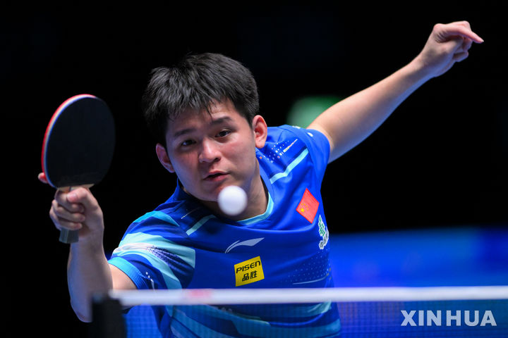 [마카오=신화/뉴시스] 탁구 남자단식 세계랭킹 1위 린스둥. 2025. 4. 17.