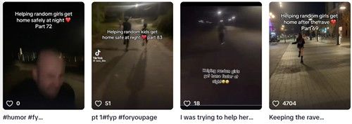 [서울=뉴시스] 최근 해외 SNS에서 유행하고 있는 '여자를 안전하게 집 바래다주기' 콘텐츠 (사진= 틱톡 캡처 ) 2025.04.18. photo@newsis.com *재판매 및 DB 금지