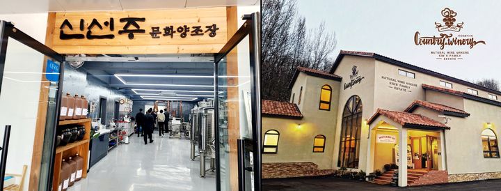 충북 청주 농업회사법인 '신선'의 문화양조장'(왼쪽)과 영동 '컨츄리 와이너리'. (사진=충북도 제공) *재판매 및 DB 금지