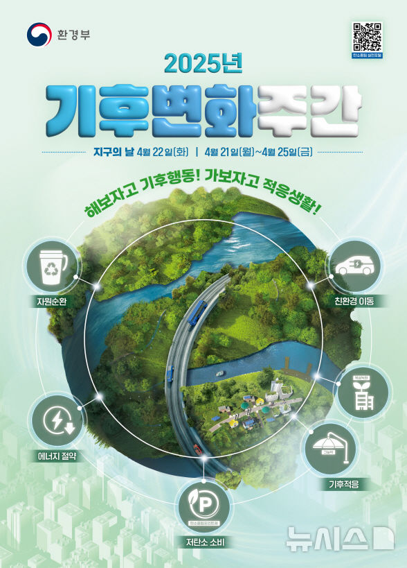 [포항=뉴시스] 송종욱 기자 = 포항시가 지구의 날(22일)을 맞아 21~25일 기후변화주간으로 탄소중립 실천 캠페인·교육·전시 등 다양한 프로그램을 진행한다. 사진은 '2025 기후변화주간' 홍보 이미지. (사진=포항시 제공) 2025.04.20. photo@newsis.com