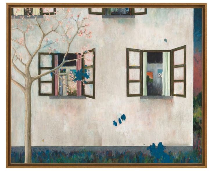 헤롤드 앤카트, 〈Good Night〉, 2024, 캔버스 위 오일 스틱과 연필, 아티스트 프레임, 123.2 × 149.9 × 5.1 cm © Harold Ancart. 사진: JSP Art Photography *재판매 및 DB 금지