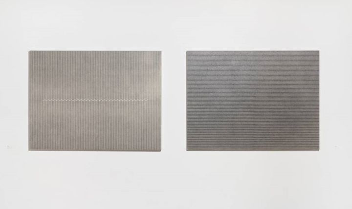 김범중 작업 전경. 만물에 내재하는 파장은 보이기 보다는 들리는 것이기에 시각적 단서는 최소화하고 시공간의 한 토막에 무한한 주름을 접어 넣는다. *재판매 및 DB 금지