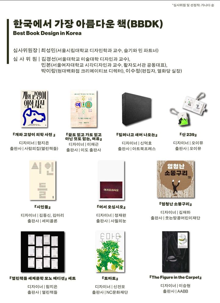 [서울=뉴시스] 출협, '한국에서 가장 아름다운 책' 선정 작품.(사진=대한출판문화협회 제공) 2025.04.21. photo@newsis.com *재판매 및 DB 금지