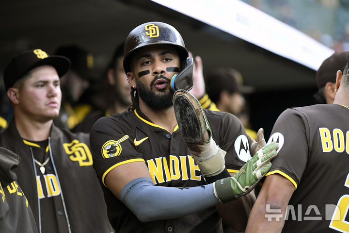 [디트로이트=AP/뉴시스] 메이저리그(MLB) 샌디에이고 파드리스의 페르난도 타티스 주니어. 2025.04.22