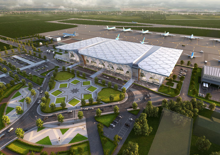 [인천공항=뉴시스] 사진은 인천공항공사가 건설하는 우즈베키스탄 우르겐치공항 여객터미널 조감도. 2025.04.22. (사진=인천공항공사 제공) photo@newsis.com *재판매 및 DB 금지