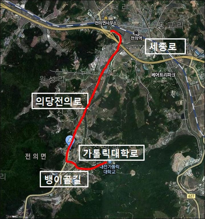 [세종=뉴시스] 세종시 전의면 프란치스코 교황로 위치도.(사진=뉴시스 DB). photo@newsis.com *재판매 및 DB 금지