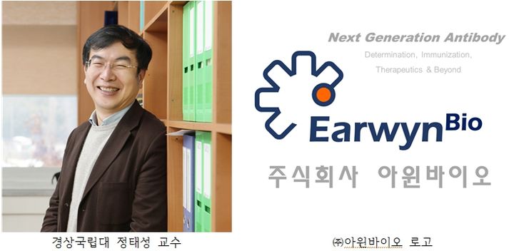 [진주=뉴시스]경상국립대 정태성 교수와 아윈바이오 로고.(사진=경상국립대 제공).2025.04.22.photo@newsis.com *재판매 및 DB 금지