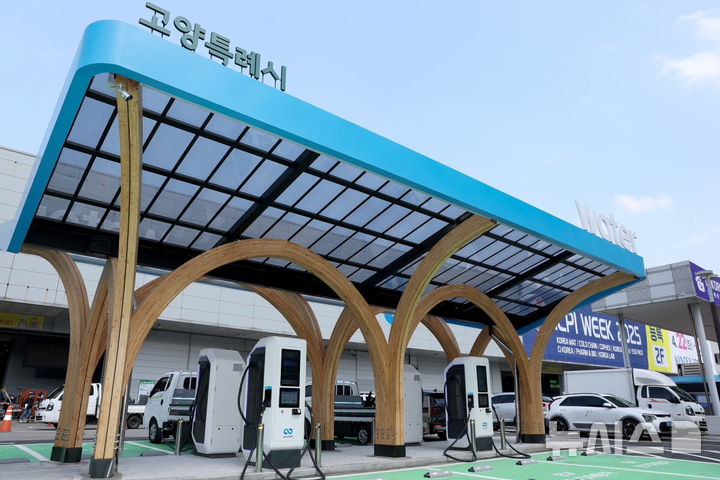 [고양=뉴시스] 킨텍스 전기차 급속 충전소.(사진=고양시 제공)photo@newsis.com