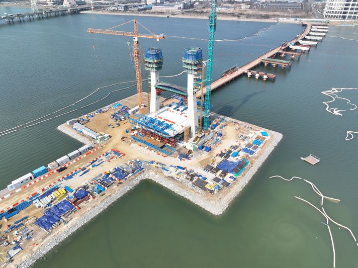 송산~시화 연결도로 공사 현장 모습. (사진=DL이앤씨 제공) *재판매 및 DB 금지