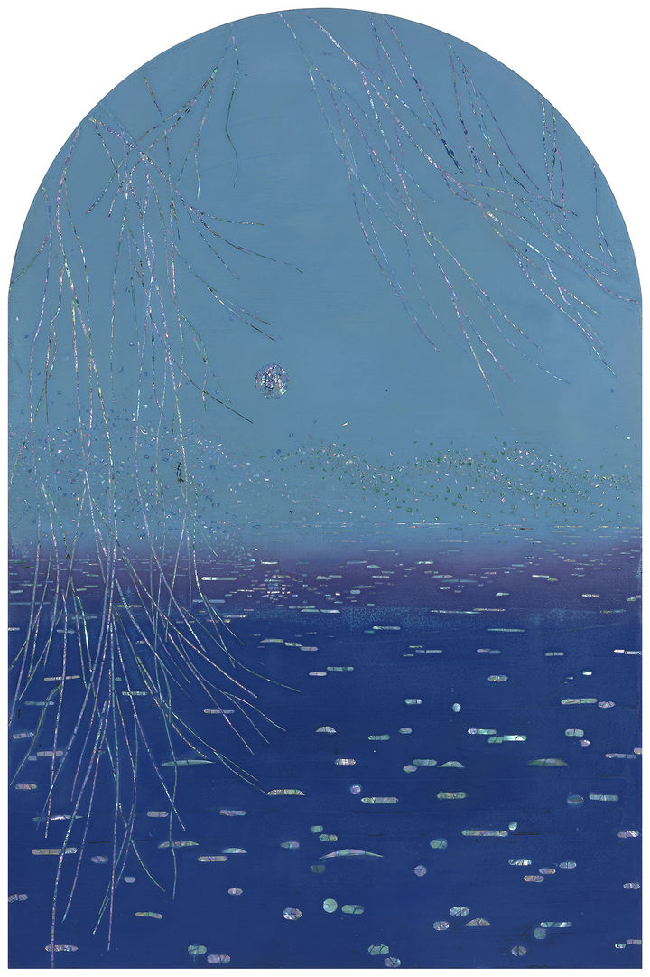 한강브릿지_침묵의 계절, 90×60cm, 자작나무(목태칠기)에 옻칠, 자개, 2025 *재판매 및 DB 금지