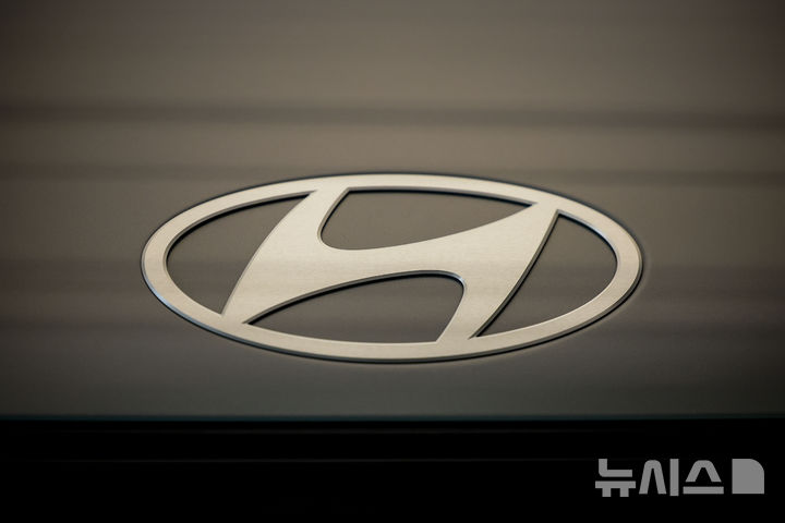 [서울=뉴시스] 정병혁 기자 = 서울 강남구 현대 모터스튜디오 서울에 전시된 아이오닉9의 로고. 2025.04.24. jhope@newsis.com